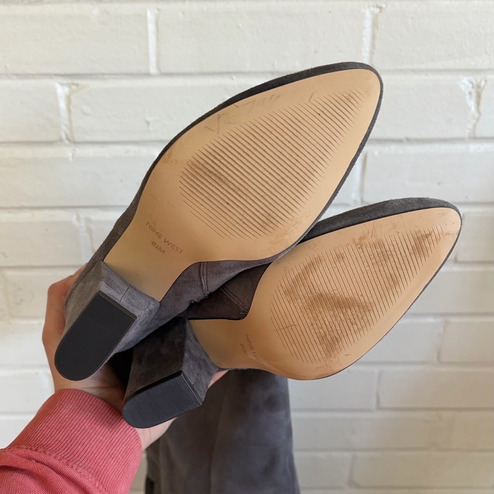 Nine West Women's Sandor Knee High Boots in Dark Grey Suede, SZ 6.5 - Picture 10 of 13